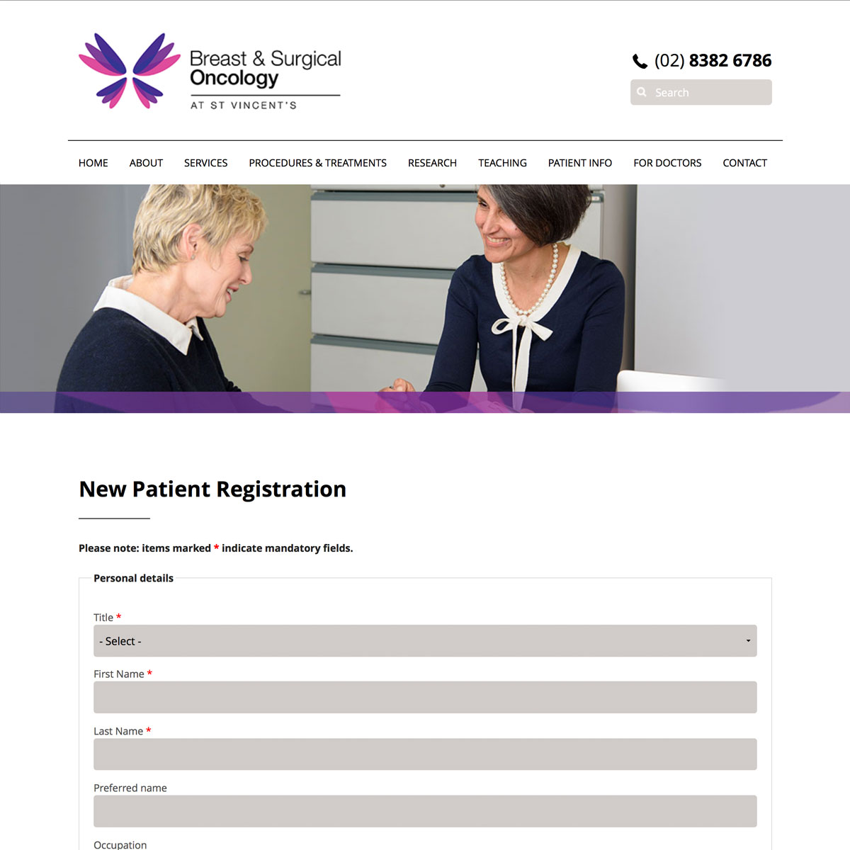 Surgical Oncology - Patient Registration