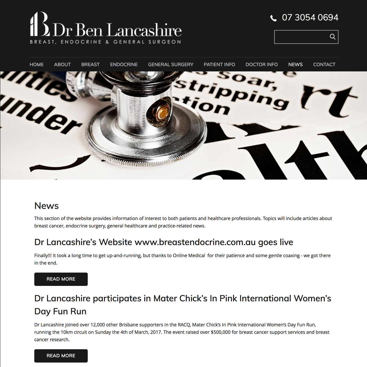 Dr Ben Lancashire - News