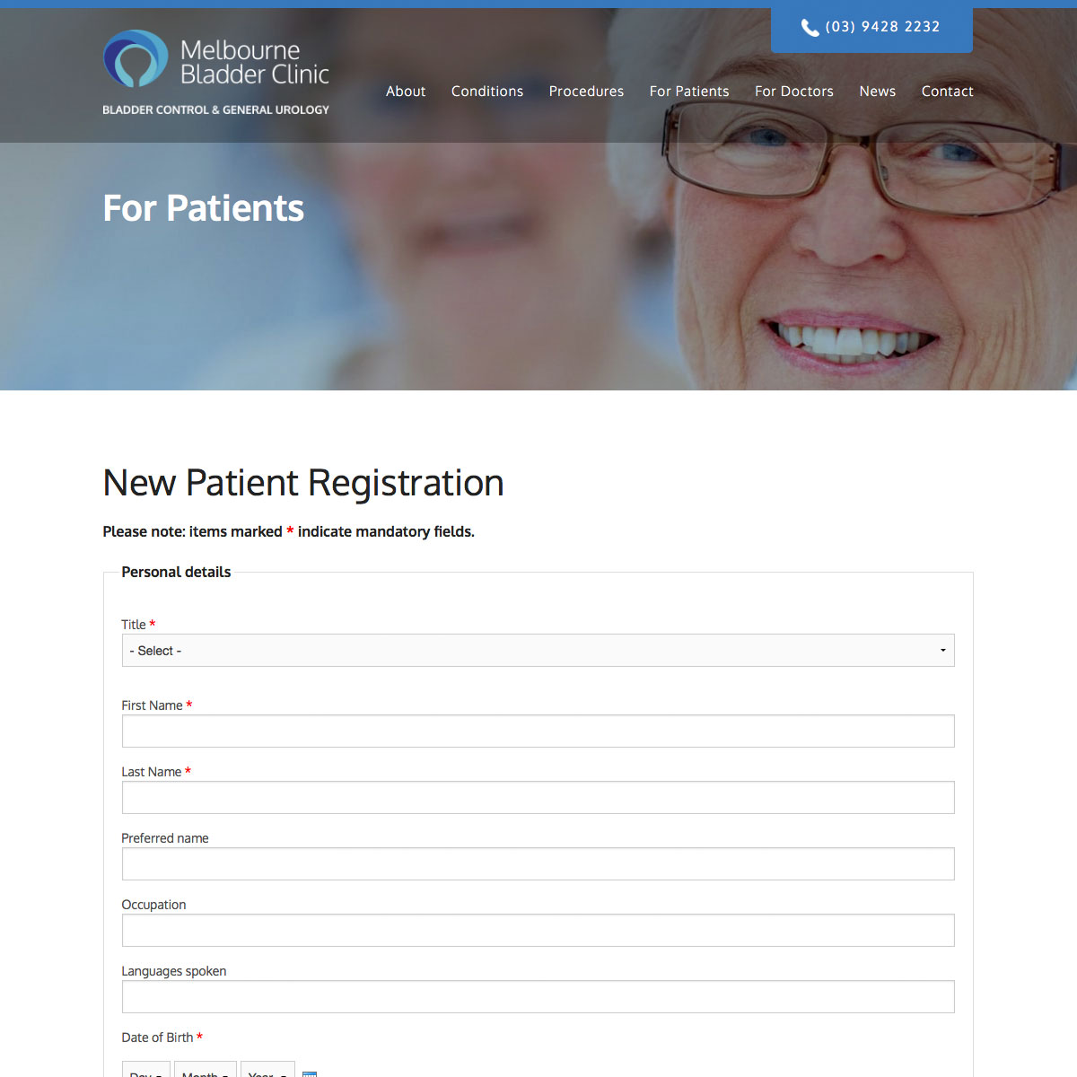 Melbourne Bladder Clinic New Patient Registration