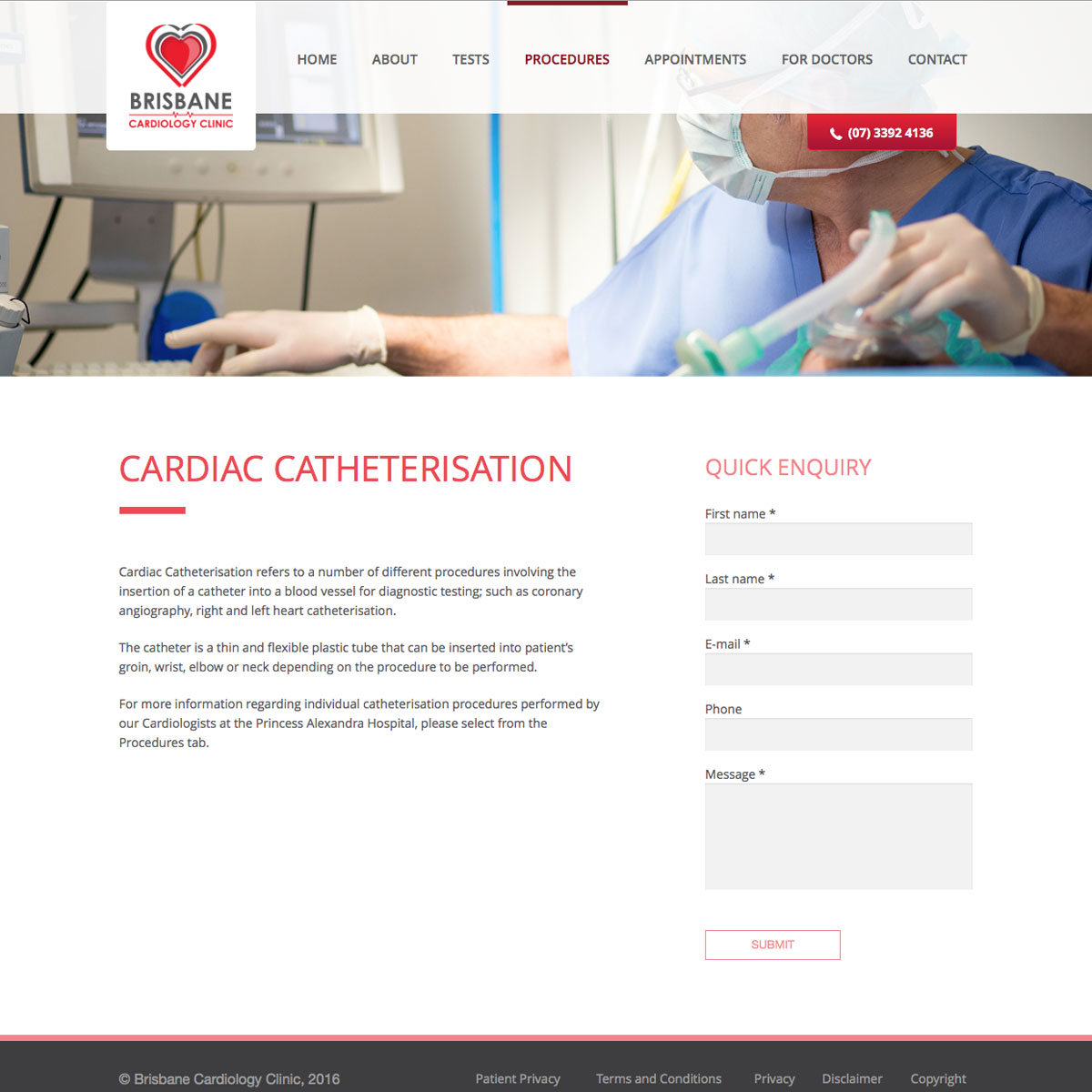 Brisbane Cardiology Clinic Internal Page