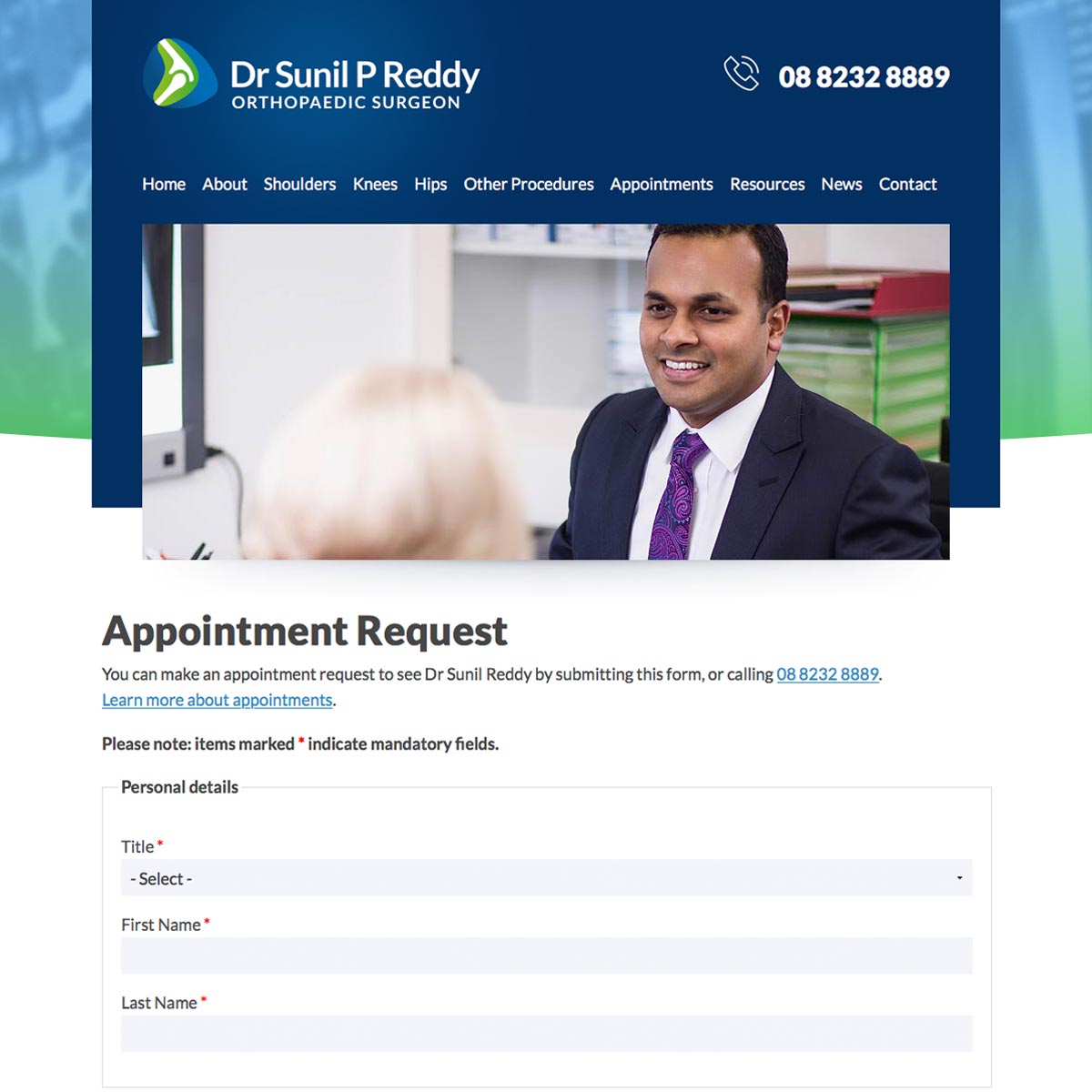 Dr Sunil Reddy - Appointment Request