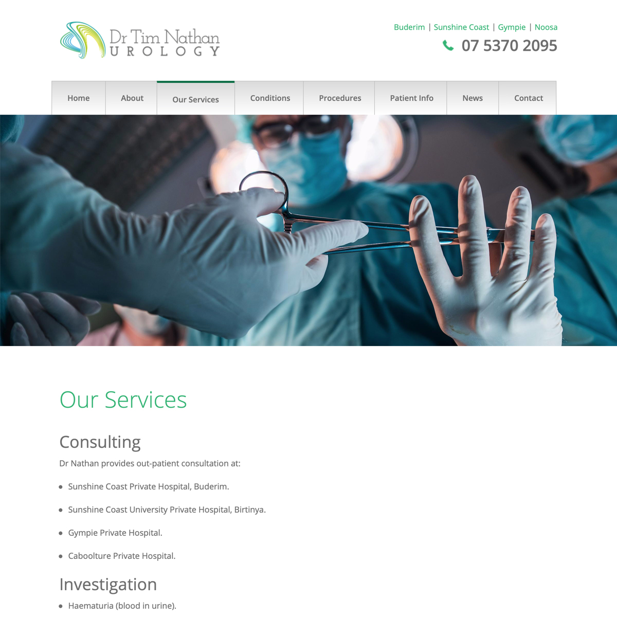 Dr Tim Nathan Urology - Our Services
