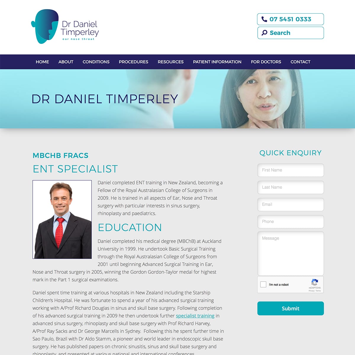 Dr Daniel Timperley - Bio