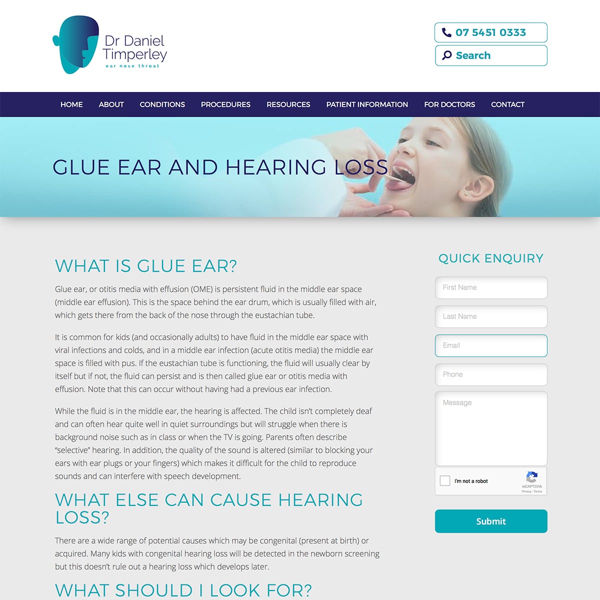 Dr Daniel Timperley - Glue Ear and Hearing Loss