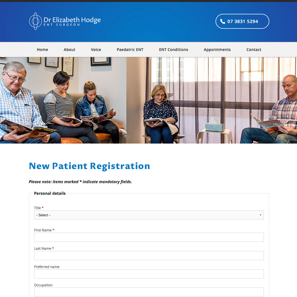 Dr Elizabeth Hodge - Patient Registration Form