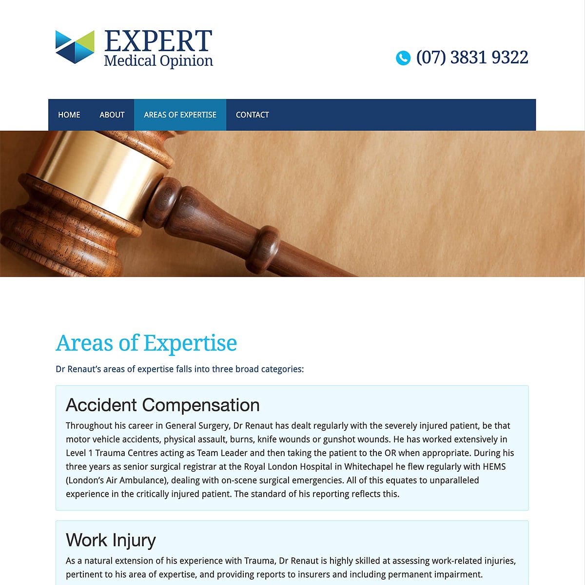 Expert Medical Opinion - Areas of Expertise