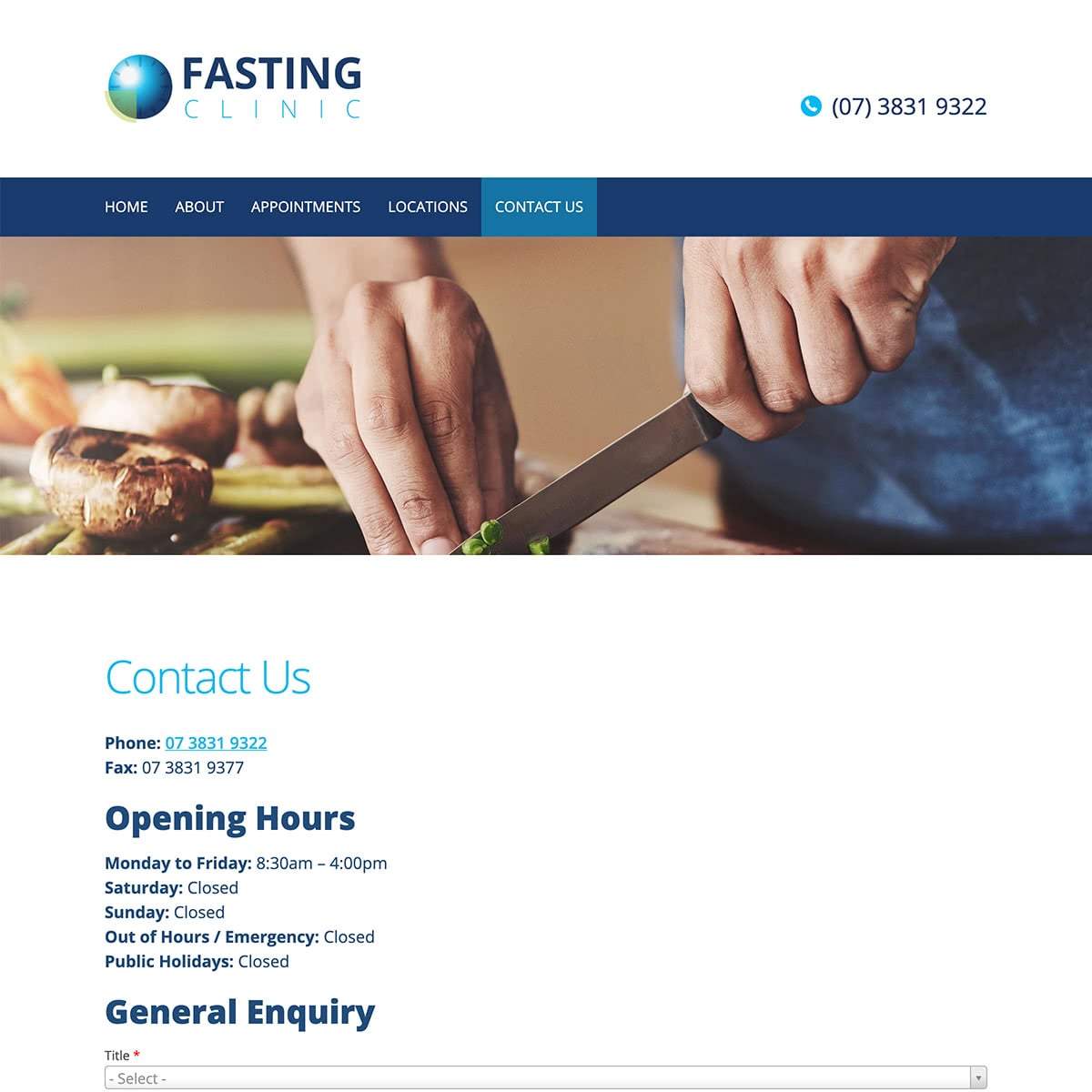 Fasting Clinic - Contact Us