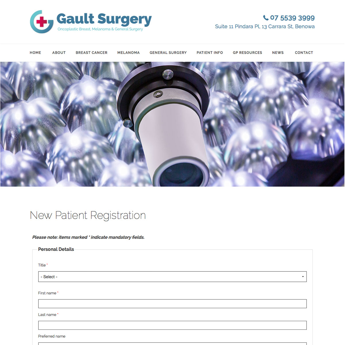 Gault Surgery New Patient Registration