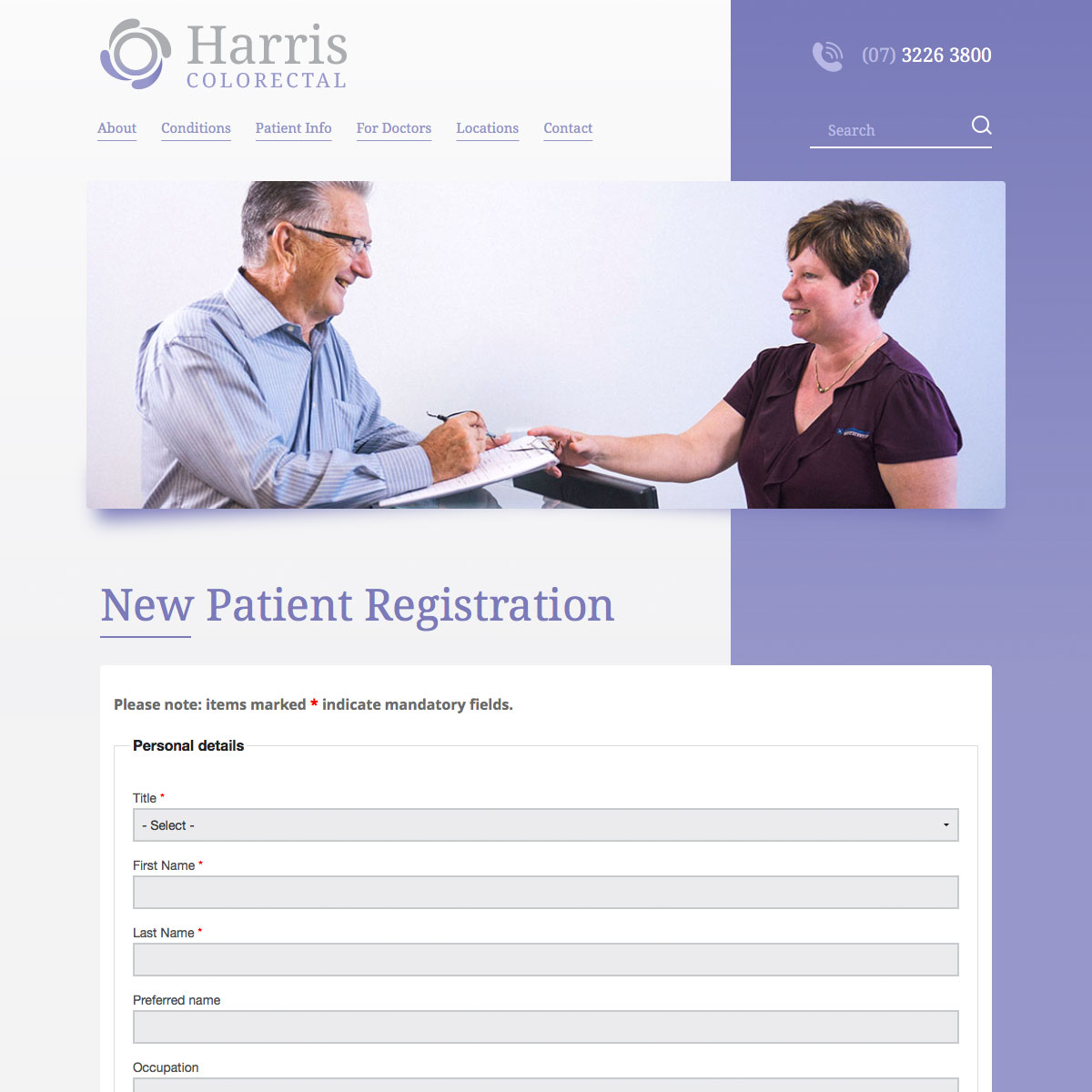 Harris Colorectal - New Patient Registration