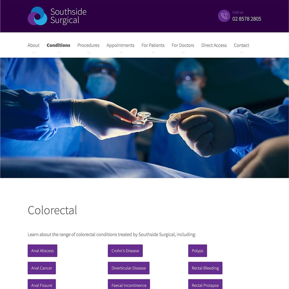 Southside Surgical - Conditions Index Page