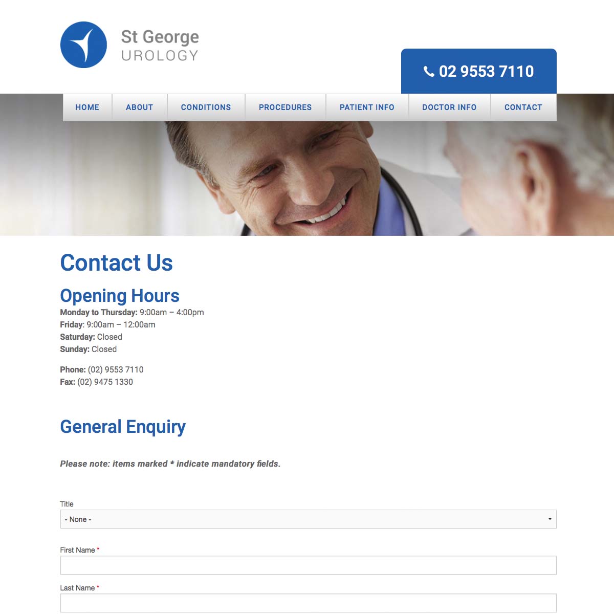St George Urology Contact Us