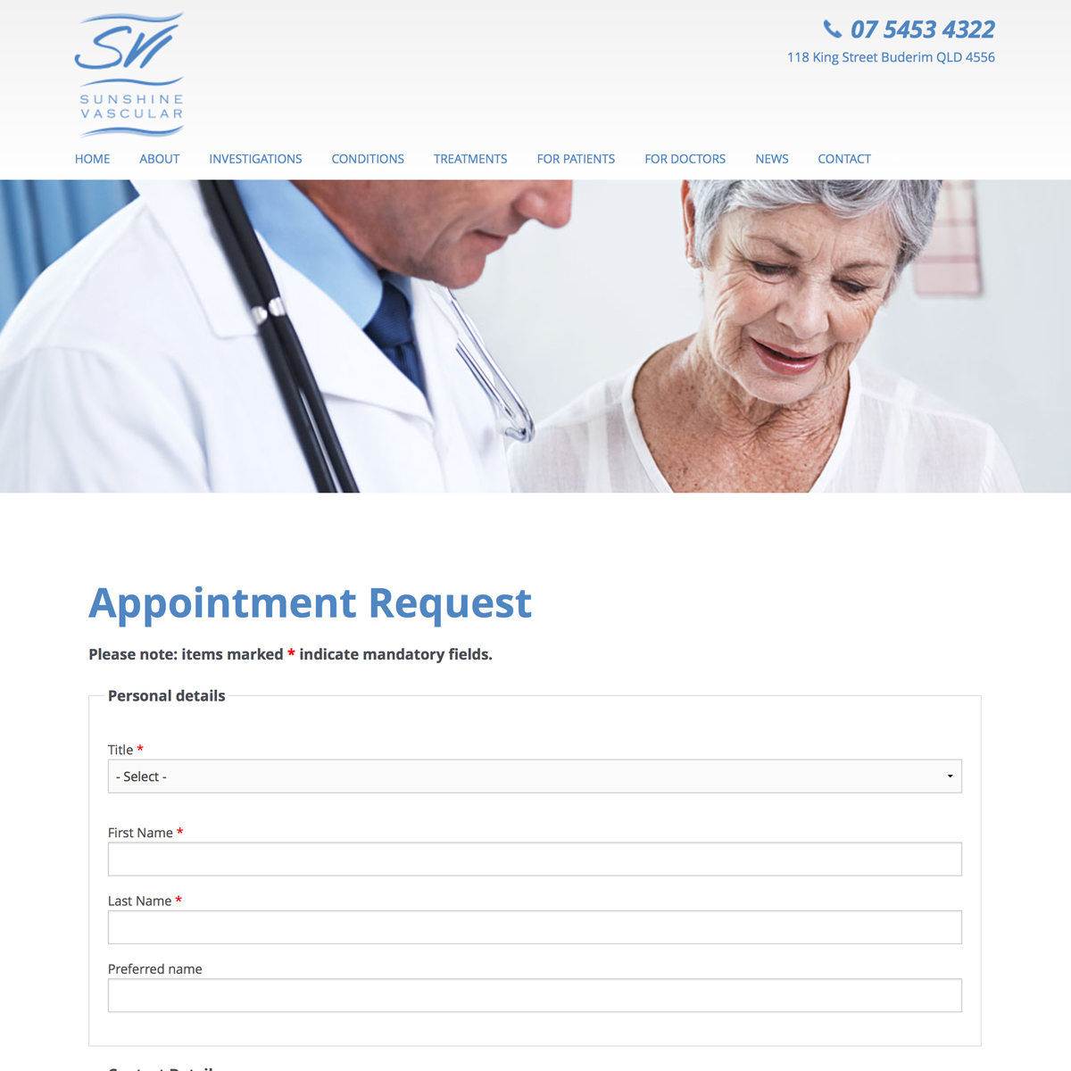 Sunshine Vascular - Appointment Request Form