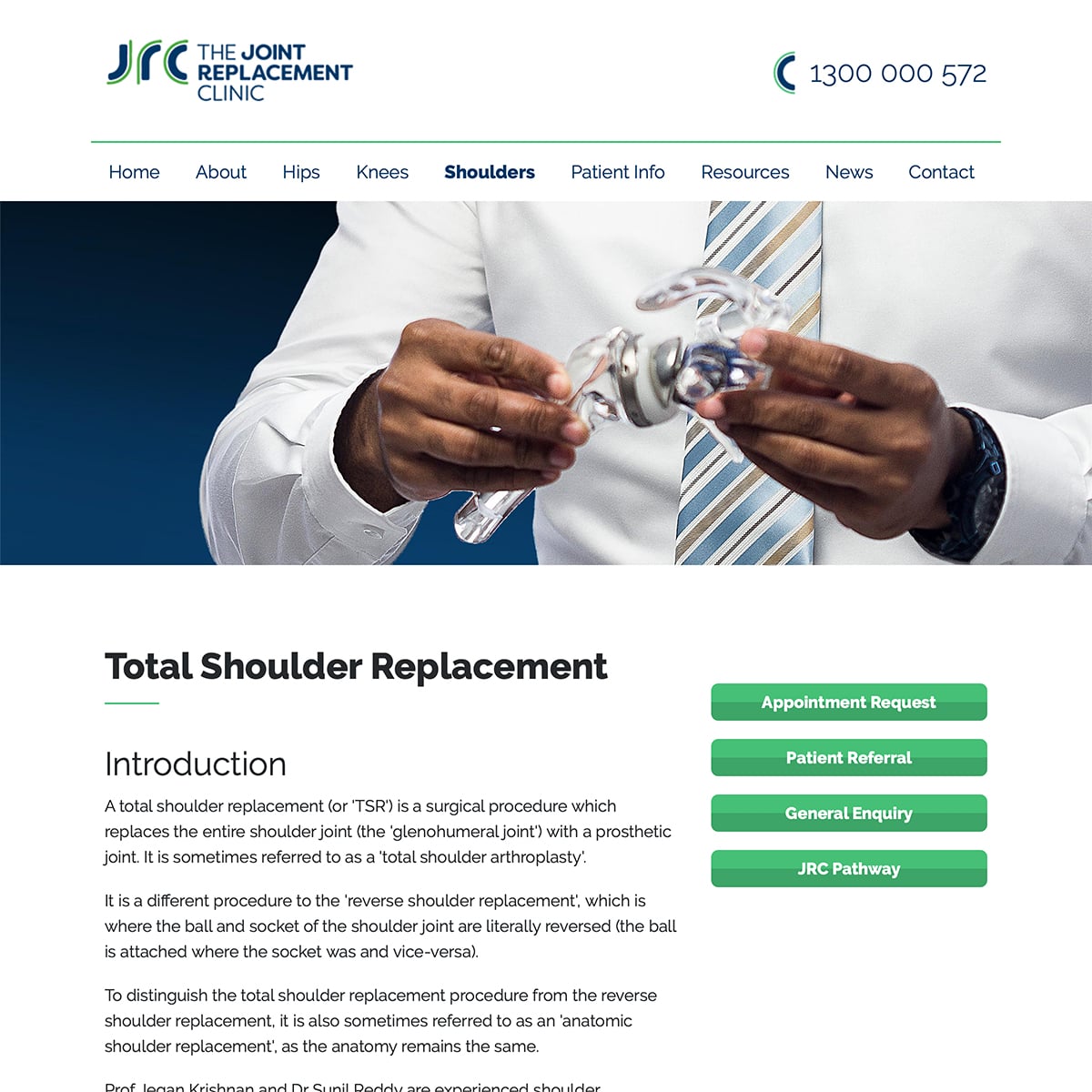 The Joint Replacement Clinic - Total Shoulder Replacement