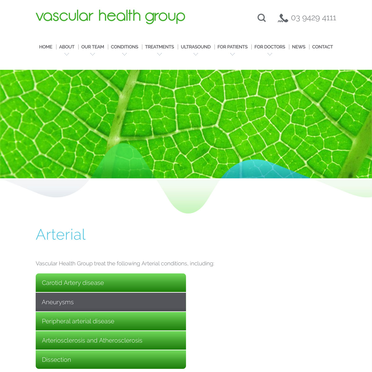 Vascular Health Group - Conditions Index